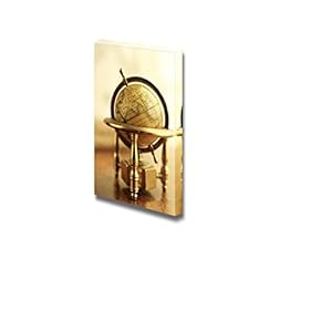 Canvas Prints Wall Art - Close-Up of a Vintage Globe | Modern Wall Decor/Home Decoration Stretched Gallery Canvas Wrap Giclee Print & Ready to Hang - 18" x 12"