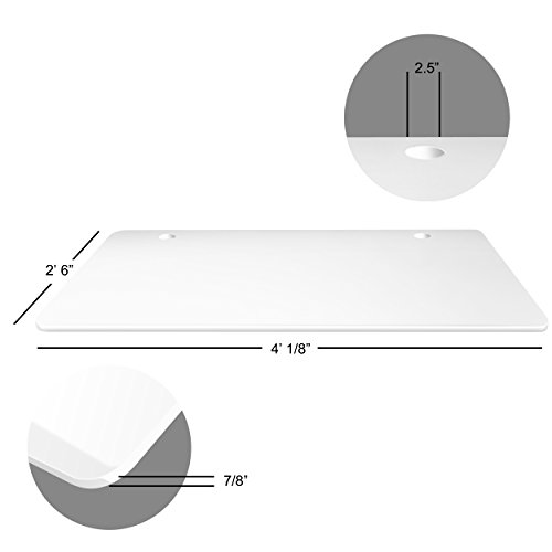 August SmartDesk White Table Top | 48 1/8 W x 30 D x 7/8-Inch Thickness