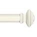 Ivilon Drapery Window Curtain Rod Set - Square Design 1 1/8 Rod. 48 to 86 Inch. Ivory/White