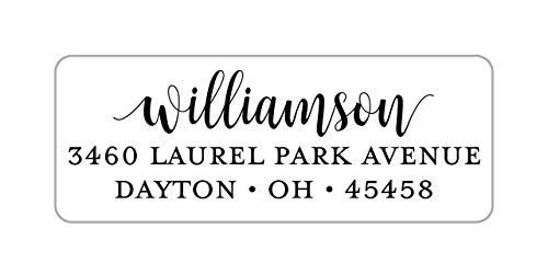 Personalized Return Address Labels Sheet of 30 - Custom Name and Address Stickers - White Self Adhesive Labels Printed with Black Ink