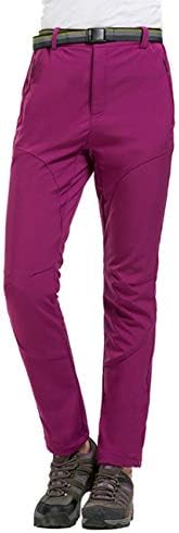 Uranus Women's Softshell Trousers Zip Pockets Autumn Winter Fleece Lined Waterproof Outdoor Camping Hiking Trouser Belt