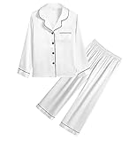 SWOMOG Kid Girls Boys Silk Satin Pajamas Set