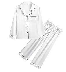 SWOMOG Kid Girls Boys Silk Satin Pajamas Set