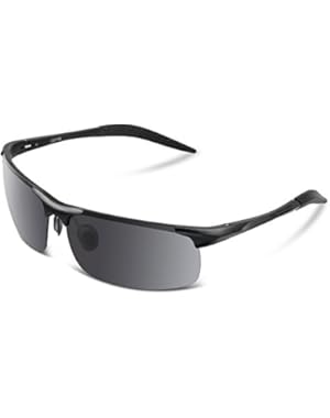 Men's Sports Style Polarized Sunglasses for Men Driving Cycling Running Fishing Golf Unbreakable Frame Metal Driver...