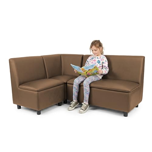 FDP Kid Comfort Collective Modular L-Shaped Seating, 3-Piece Set - Chocolate