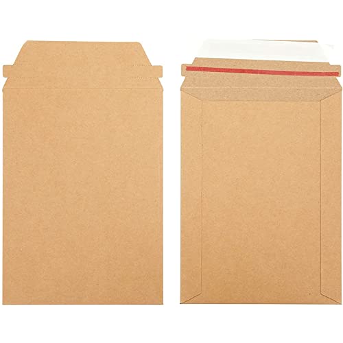 Rigid Mailing Envelopes, Kraft Paper Stay Flat Mailers (6x8 In, 100
