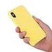 Yajuhoy iPhone X case, Liquid Silicone Gel Rubber Slim Fit Soft Mobile Phone Case with Microfiber Cloth Lining Cushion for Apple iPhone X (2017) - Yellow