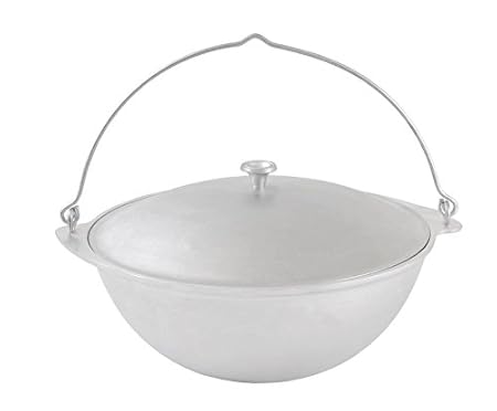 Kazan Asien Topf Tatarskij mit Deckel Kasan WOK 9 Liter für CAMPING Aluguss
