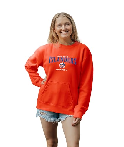 Blue 84 New York Islanders NHL Officially Licensed Women's Pocket Crewneck Swea…