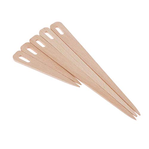 COPYLOVE 5pcs DIY Weaving Tool Wood Needles, Wood Hand Loom Stick Wooden Shuttle Tapestry Weaving Knit Handcrafts Tool Pointed Knitting Needles