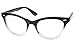 AStyles - Vintage Inspired Gradient Half Tinted Frame Clear Lens Cat Eye Glasses (Black-Clear-Bottom, Clear)