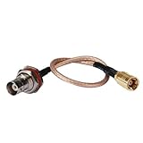DHT Electronics RF coaxial coax cable assembly BNC female to SMB female 6''