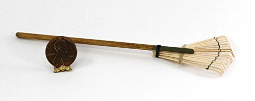 Dollhouse Miniature 1:12 Scale Bamboo Wood Leaf Rake by Sir Thomas Thumb