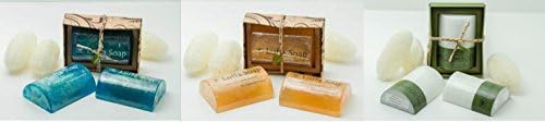 Saibua Handmade Thai Herbal Set of Lemongrass &amp; Coconut oil &amp; Menthol with Honey Bee, Scrub Luffa Soap Bar 100 g x 3 Pcs. by LITTEL BEE 2017 SHOP