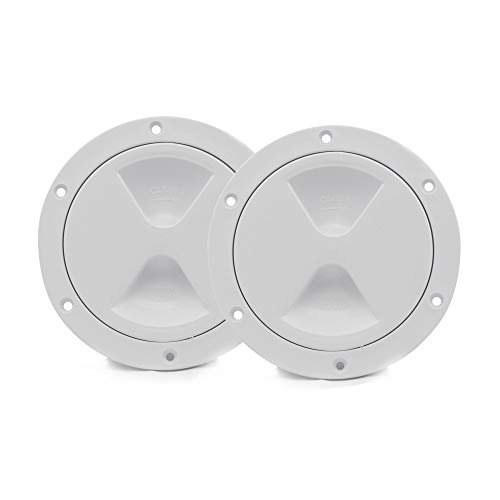 Five Oceans Boat Hatch, Marine Hatch - Boat Access Hatch, Round Inspection Deck Plate Hatch with Detachable Cover for Boat Yacht, UV Resistant ABS White Plastic, 4", 5", 6", 8" Multiple Sizes