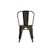 DHP Fusion Metal Dining Chair with Wood Seat, Distressed Metal Finish for Industrial Appeal, Set of two, Copper