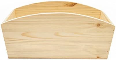 RusticSphere Wood Organizer Caddy/Wood Tray Container - Ideal as Organizer, Storage Box and Serving Tray - Equally Suitable for Home, Office&Stores, No Paint Natural Pine Wood (Natural Pine Wood)