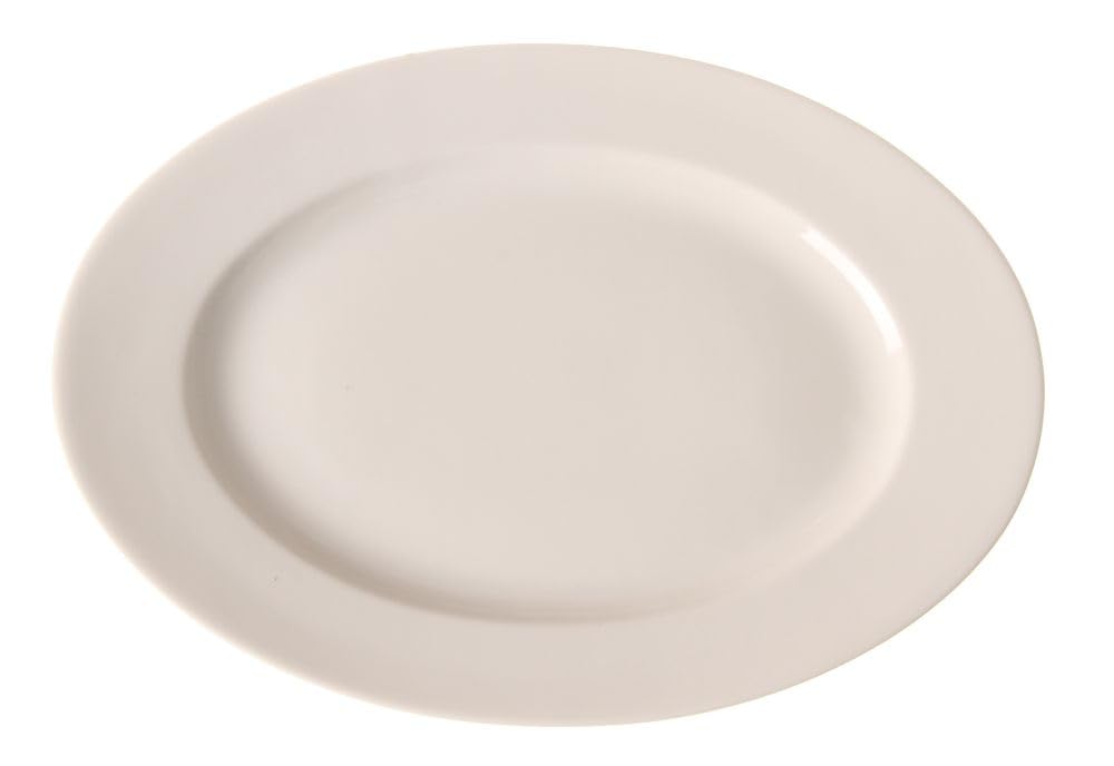 HENDI Plate, oval, reinforced edges, high-quality glaze, high impact and wear resistance, suitable for microwave, dishwasher, ø310mm, porcelain