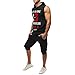 Mens Summer Outfit,Tronet Men's Summer Leisure Fashion Printing Sleeveless Hoodie Vest Shorts Sports Sets
