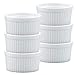 HIC Kitchen Souffle Ramekin Set, Fine Porcelain, 6-Ounce, Set of 6