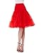 GRACE KARIN Women's Pretty Coat Red Petticoat Christmas Short Bridal Tutu Skirt Underskirt for Wedding Dresses (Red,M)