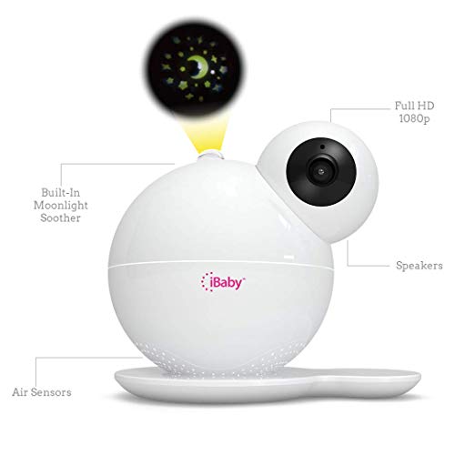 iBaby M7 Premium WiFi Baby Monitor 1080P Wireless Infant Video Camera, Night Vision, Motion and Cry Alert, with Temperature & Humidity Sensors, Air & CO2 Sensors