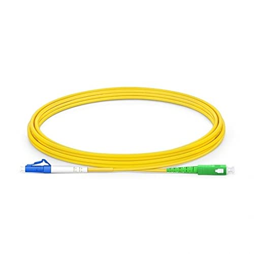 CHB 3 Meter Simplex 2mm Fibre Optic Patch Cable SC LC FC ST E2000 APC UPC Single Mode OS2 9/125 Yellow Patch Lead Fiber Patchcord (SC/APC - LC/UPC)