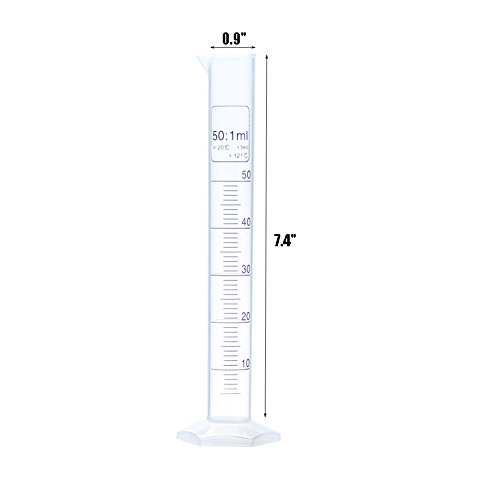 Plastic Measuring Cylinder Graduated Cylinder Set 100ml 50ml 25ml 10ml 4pcs with Two Cleaning Brushes