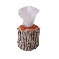 Syhonic Natural Log Pattern Plush Soft Portable Roll Tissue Box Napkin Paper Storage Box for Bathroom, Bedroom,Office,Car