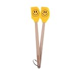 Tovolo 80-6252 Set Spatulart Smiley Face Mini Spatulas, Heat Resistant, Dishwasher Safe-Set Of 2, Yellow