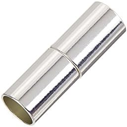 Silver Plated Magnetic Glue In Kumihimo Tube Clasp 6mm
