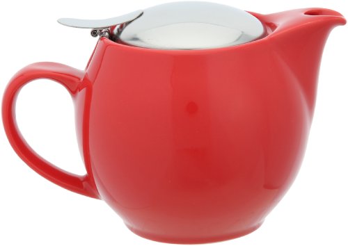 ZEROJAPAN 15oz Round Teapot with SLS Lid and Infuser (Tomato)