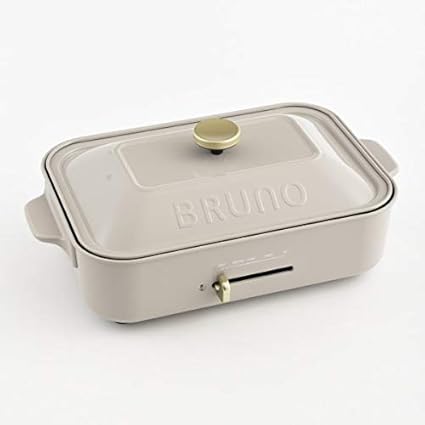 Amazon Bruno ブルーノ コンパクトホットプレート 本体 プレート2種 たこ焼き 平面 グレージュ Greige おすすめ おしゃれ かわいい これ1台 蓋 ふた付き 10w 温度調節 洗いやすい 1人 2人 3人用 小型 小さいサイズ 少人数用 ひとり暮らしにも Boe021 Grg Bruno