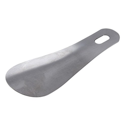 TMERY 10CM Creative Stainless Steel Shoe Horn Long Shoespooner Spoon - Silver