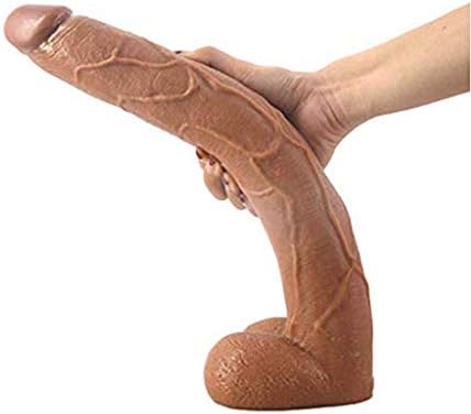 16 Inch Horse Head Shape Female Full Body Massager Toys with a Base Brown