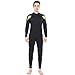 Dark Lightning Full Body Mens Scuba Neoprene Wetsuit, 3mm Premium Stretch CR Diving Wet Suits in Cold Water, Suitable for Snorkeling/Kayaking/Canoeing, Black,XLS