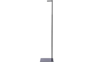 SSWBasics Adjustable Black Costumer Stand – Single Arm Clothes Rack - Retail Clothing and Garment Display Stand – Ideal For Showcasing Hanging Items In Thrift Shops, Boutiques and Retail Stores