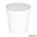 (Set of 100) 16 oz White Paper Soup Containers with Lids Combo Pack, Hot/Cold Disposable Pint Containers, Ice Cream/Frozen Yogurt Cups, Take Out/to-Go Deli Containers
