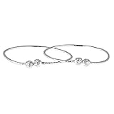 Better Jewelry Etched Ball Ends .925 Sterling Silver West Indian Baby Bangles 5.7 Grams (Pair) (Made in USA)