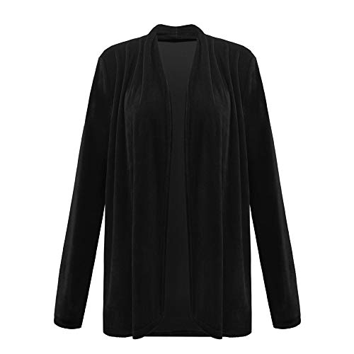 Women's Velvet Kimono Cardigan Open Front Coat, Frill Slim Fit Long Sleeve Peplum Velvet Coat Cardigan