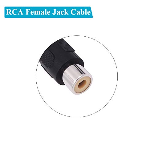 Fancasee (2 Pack) Replacement RCA Female Jack Plug Connector Adapter to Bare Wire Open End Audio Video RCA Cable for Repair