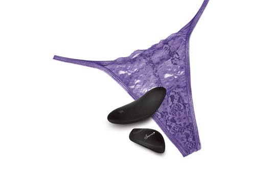 Secrets - Purple Lace Panty Rechargeable Vibrating Panties - Wireless Remote Control, Pleasure and Privacy On-The-Go One Size