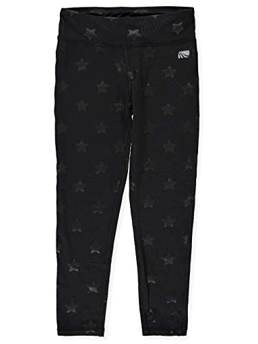 Marika Big Girls' Active Capri, Black/Silver Star, 7/8