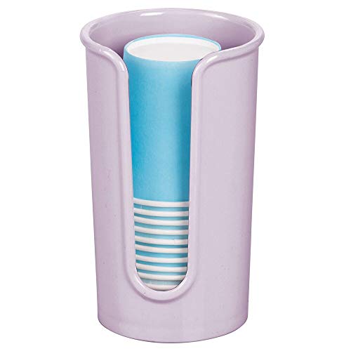 mDesign Modern Plastic Compact Disposable Paper Cup Dispenser Storage