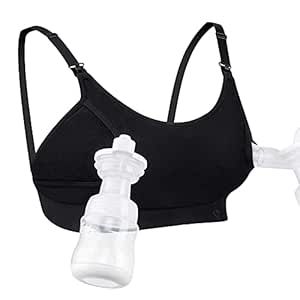 Hands Free Pumping Bra, Momcozy Adjustable Breast-Pumps Holding and Nursing Bra, Suitable for Breastfeeding-Pumps by Lansinoh, Philips Avent, Spectra, Evenflo and More(Black, Medium)