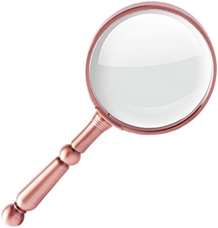 HiiGlife 20 Times Magnifier Handheld Full Metal Frame Magnifier Portable Jewelry Appraisal Microscope Detachable Enlarged Mirror (Color : Bronze)