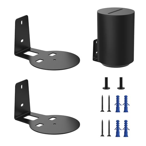 LCNBNM Soportes de Altavoz para Sonos Era 100, Paquete de 2, aleación de Aluminio, Perfil bajo, Compatible con Altavoces Sonos ERA 100, Completo con Todos los Accesorios de fijación (Negro)