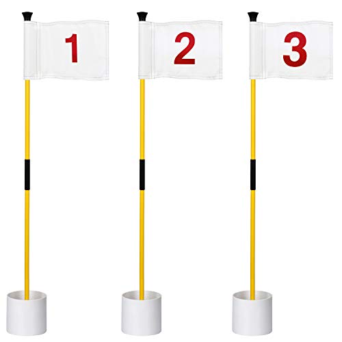KINGTOP Miniature Golf Flagstick, Practice Putting Green Flags for Yard