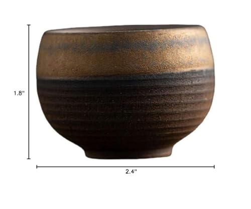 (Set of 6)Handmade Small Clay Pottery Teacup Set Japanese Asian Tradition Aesthetic Ceramic Porcelain Tea Cup Chado Zen