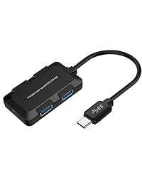 AIK USB C Hub, Ultra Slim USB C adaptador con 4 puertos USB 3.0 para MacBook Pro 2018 2017 iMac, Chromebook Pixelbook, XPS, Samsung S9, S8 y más dispositivos USB tipo C (negro)